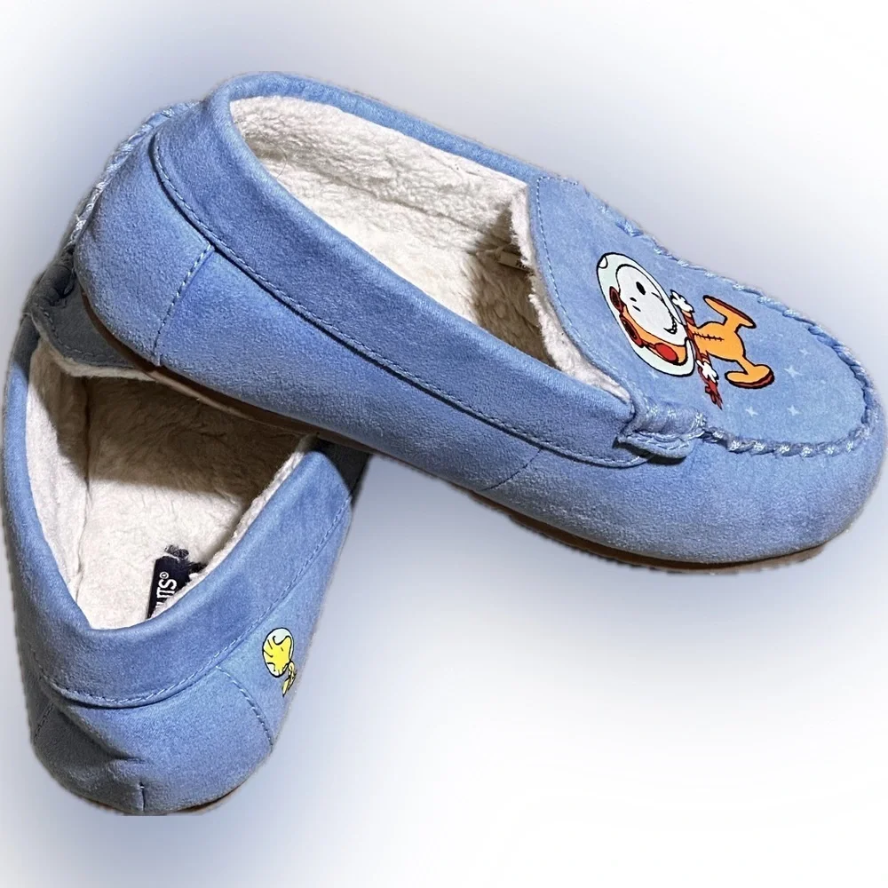 Lands' End X Peanuts Kids Slippers with Snoopy and Woodstock Youth 2M